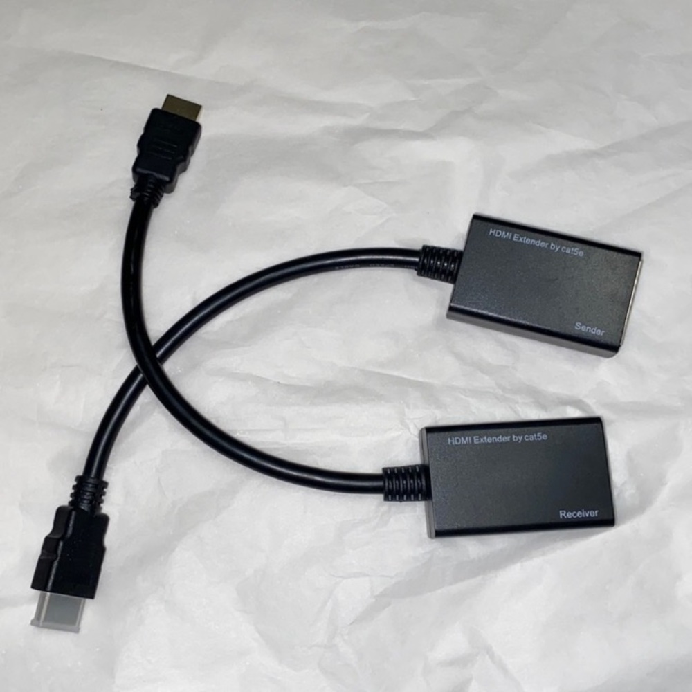 Amazon HDMI network cable repeater Extender Set - Black set of 2 New